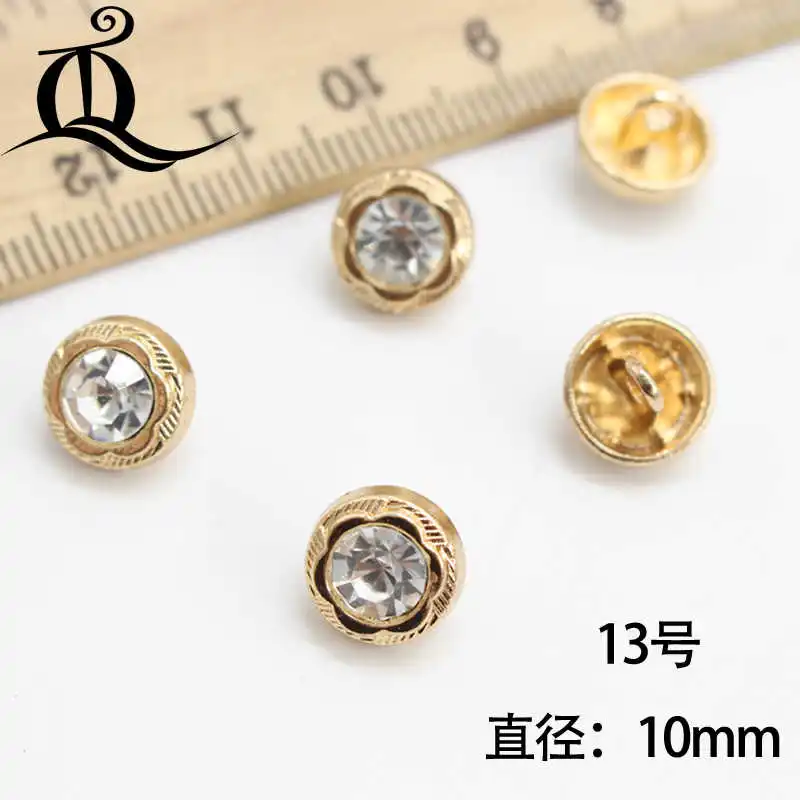 10 шт. алмазные черные золотые кнопки со львом прямые поставки с фабрики модели металлические пуговицы 8-13 мм Швейные принадлежности для рубашек и пуговиц - Цвет: NO13  10mm