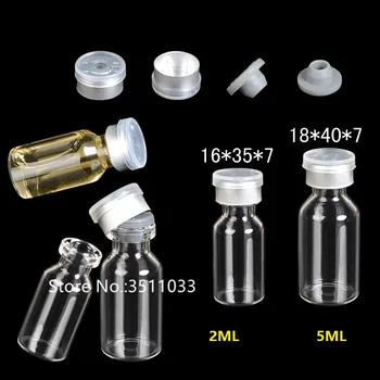 

100Pcs 2ml 5ml Clear Injection Glass Vial With Flip Off Cap 2cc 5cc Glass Penicillin Bottles Rubber Stopper Free Shipping