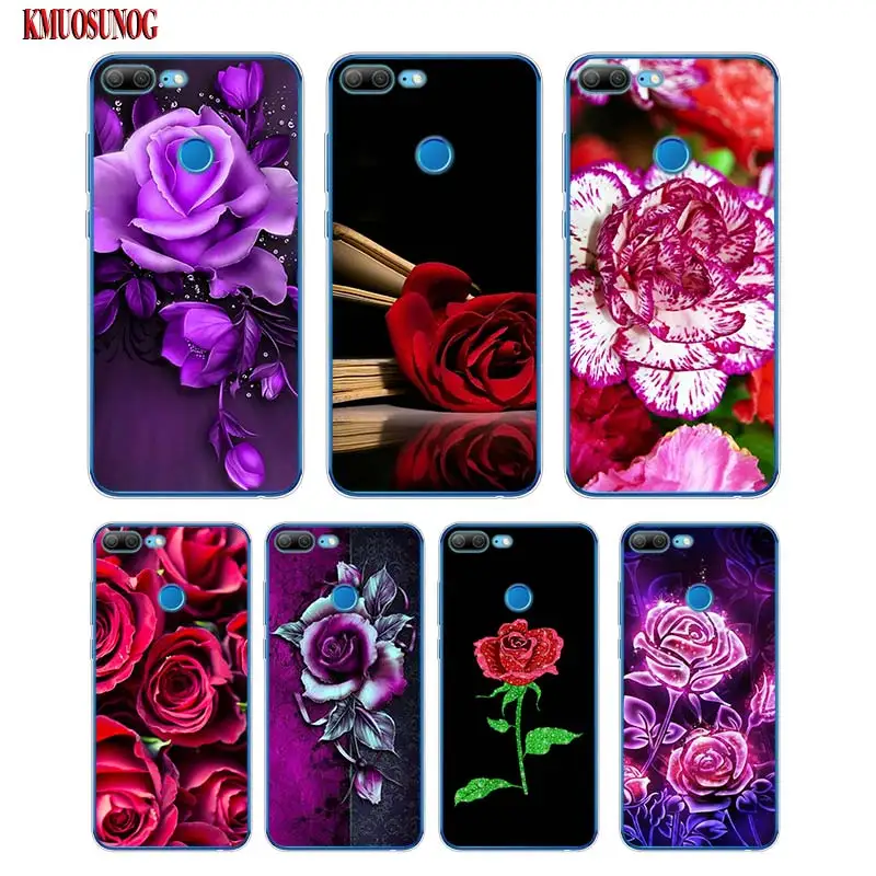 

Soft Silicone Phone Case Beautiful Red Roses Flowers for Huawei Honor 7A 7C 8 8A Pro 8C 8X 9 9N 10 V20 V9 Lite Cover