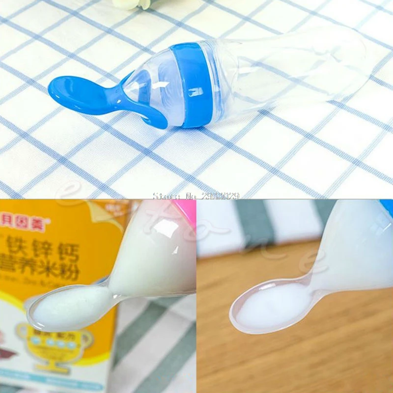 Детская пищевая бутылочка для каши силиконовая ложка кормления|feeding bottle spoon|baby