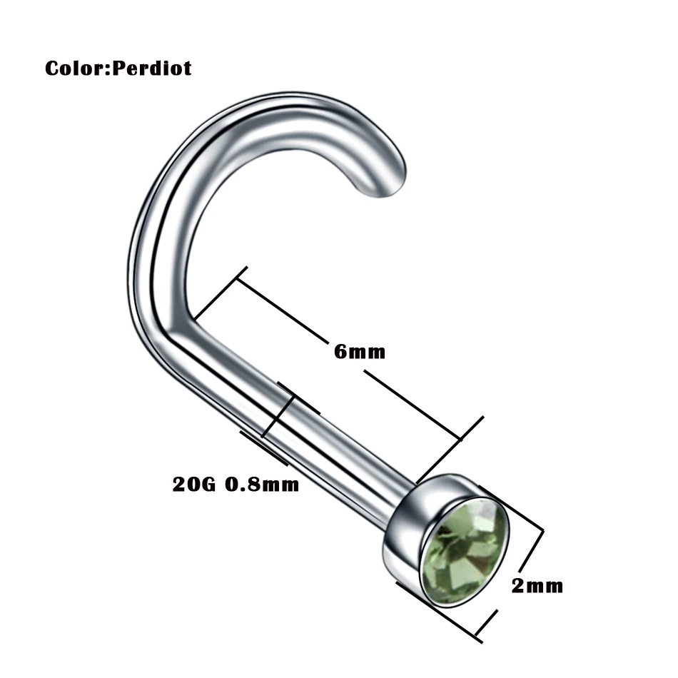 20 шт./лот, G23, титановый пирсинг носа, много штифтов для носа, костные обручи, ноздри, винт, пирсинг, перегородка, ювелирные изделия для тела, пирсинг - Metal color: X20-T0605