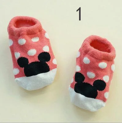 Новые детские носки-башмачки с героями мультфильмов нескользящие носки-тапочки для малышей - Цвет: 1