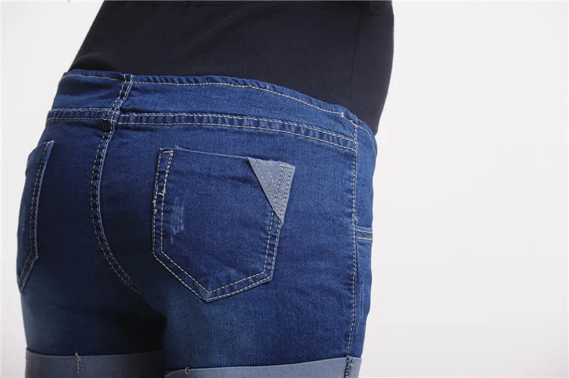 Беременности и родам джинсовые шорты, летние джинсы Штаны для Беременные женщины Костюмы Брюки для беременных с эластичной резинкой в области живота джинсы