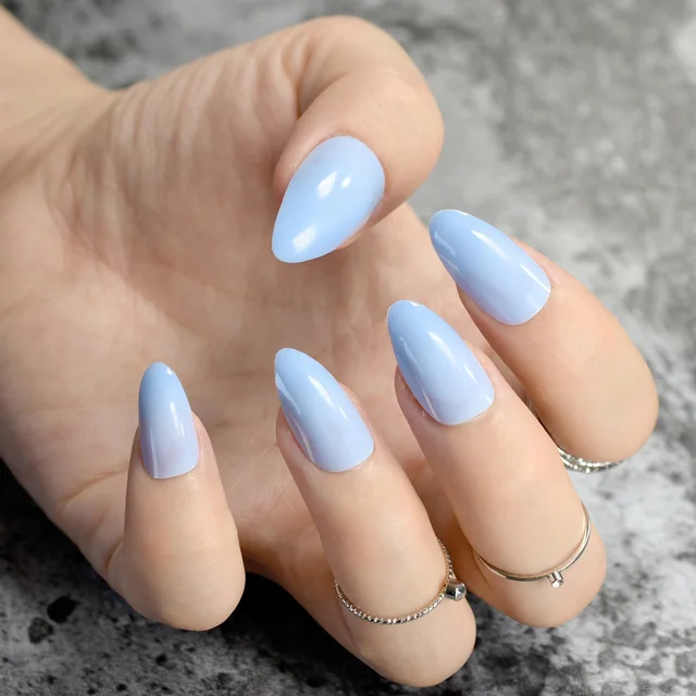 Stilettos Sharp False Nail Tip Jelly Light Blue Y Art Stilettos Sharp False Nail Tip Jelly Light Blue Y Art Acrylic Artificial Stiletto Fake Nails