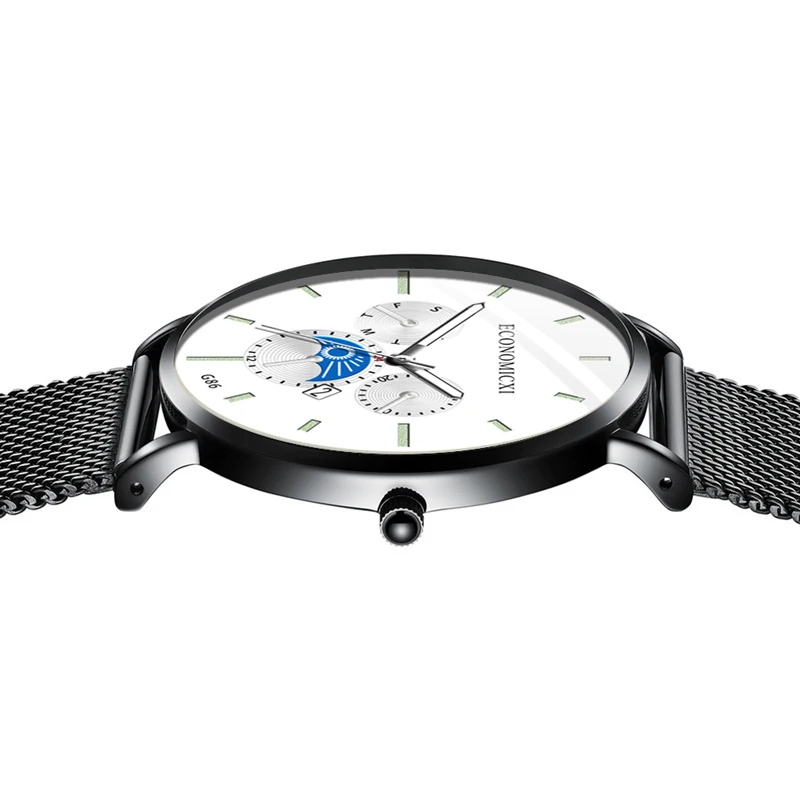 

Ultra thin Men Watch Quartz Luxury Design Business Luminous Male Watches Mesh Strap WristWatch Friend Gift Relogio Masculino