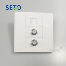 SeTo 86 Тип два порта F головка цифрового ТВ разъем+ один порт RJ45 Cat5e сетевой настенной плиты гнездо Keystone Лицевая панель
