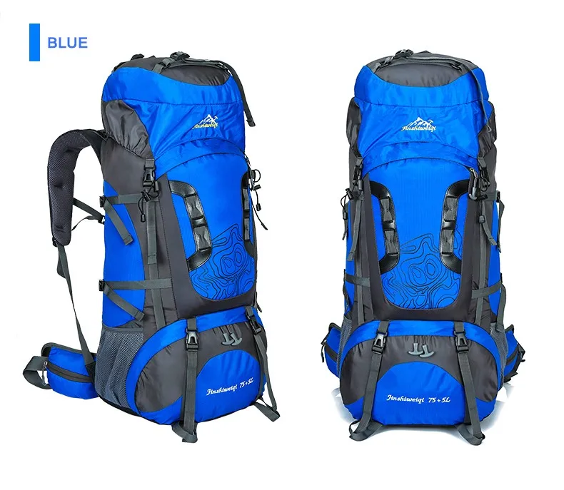 80L Outdoor Backpack Unisex Large Professional Mountaineering Backpack Waterproof Nylon Bags Climbing Hiking Camping Rucksack
