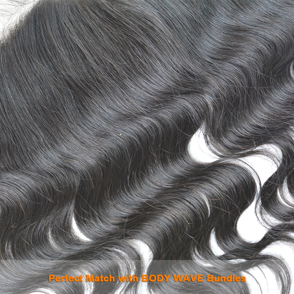 BAISI волосы перуанские волнистые девственные волосы швейцарские Кружева Фронтальная застежка 13x4 предварительно сорванные натуральные волосы