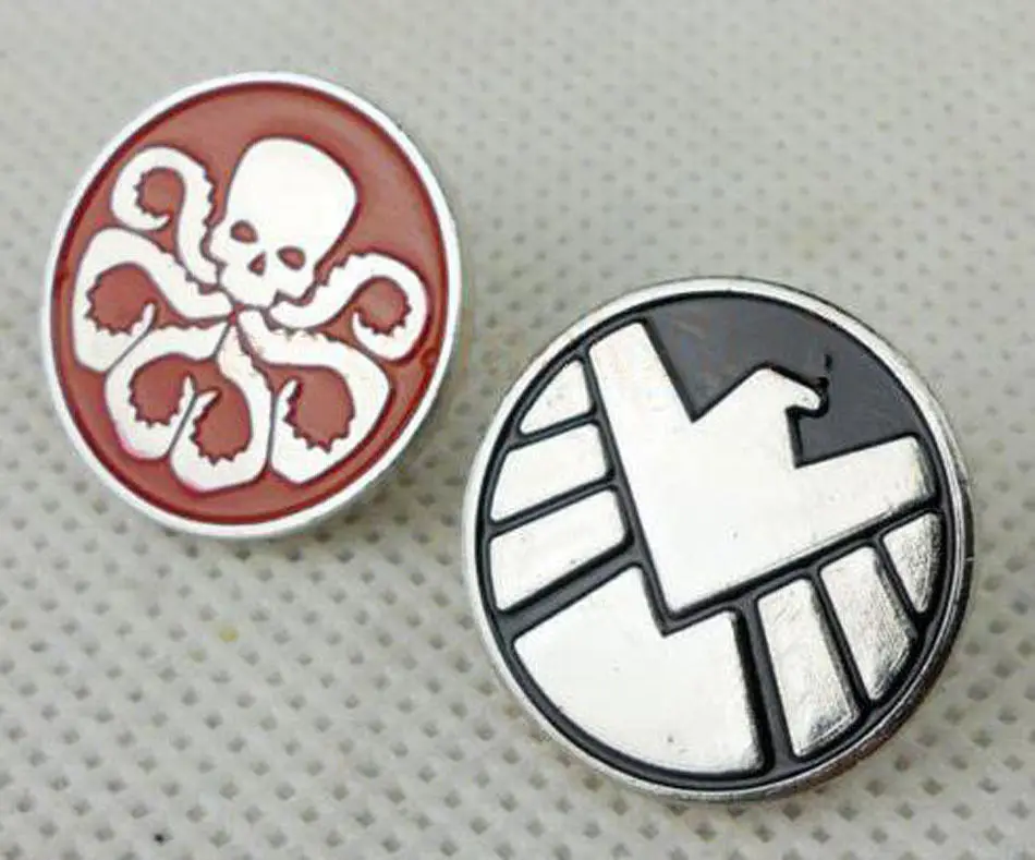 

MARVEL AGENTS OF SHIELD BADGE & HAIL HYDRA PIN HYDRA BROOCH HYDRA INSIGNIA