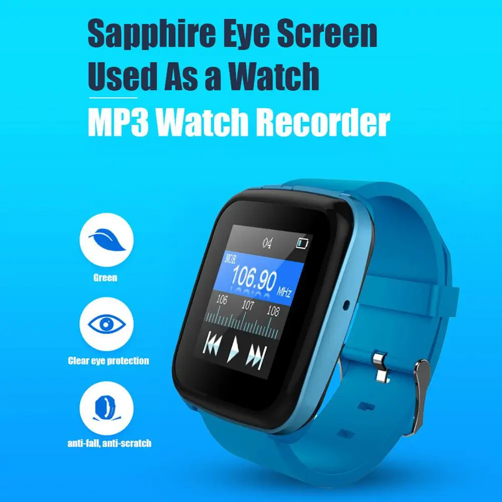 

IQQ Sports HD Color Capacitive Screen Touch Bluetooth Mini MP4 Watch Support Pedometer Clock FM Radio Picture Browsing Video