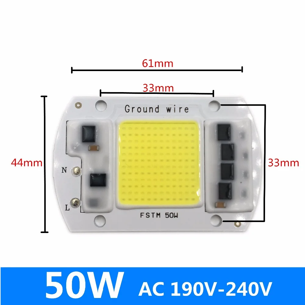 AC220V УДАР интегрированный светодиодный лампы Чип 50 Вт 30 Вт 20 Вт смарт-ic драйвер люменов для DIY прожектор spotlight