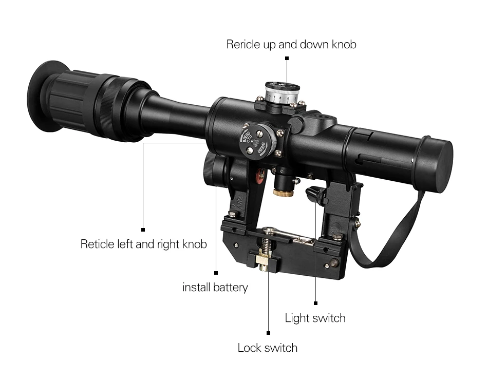 SVD 4x24 Красный осветительный оптический прицел для охотничьего коллиматора Ak47