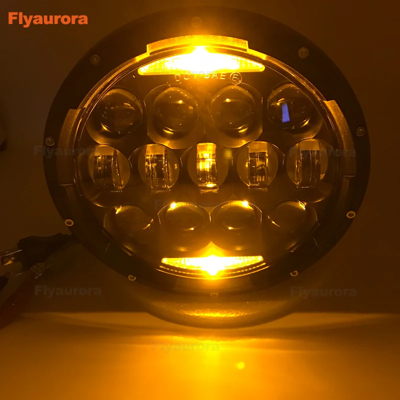Flyaurora Универсальный " светодиодный мотоциклетный головной светильник Phare Farol Moto налобный фонарь головной светильник для Softail Кафе Racer Chopper