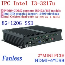 Intel Dual Core i3 24 часа IPC Gigabit Ethernet 6 USB 6 com 8 г Оперативная память 120 г SSD win7 win8 Linux NAS Drive 7 24 часа