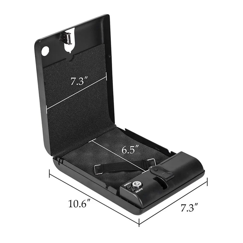 OS100B Портативный Пистолет коробка предотвращает появление царапин, отпечатков пальцев на & ключ блокировки 2-в-1 Сейф ценные бумаги коробка