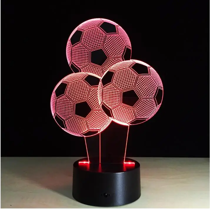 

USB 3D Novelty Football Balloon LED illusion Bedside Nightlight Engraving Desk Table Mood Lamp with Battery Box