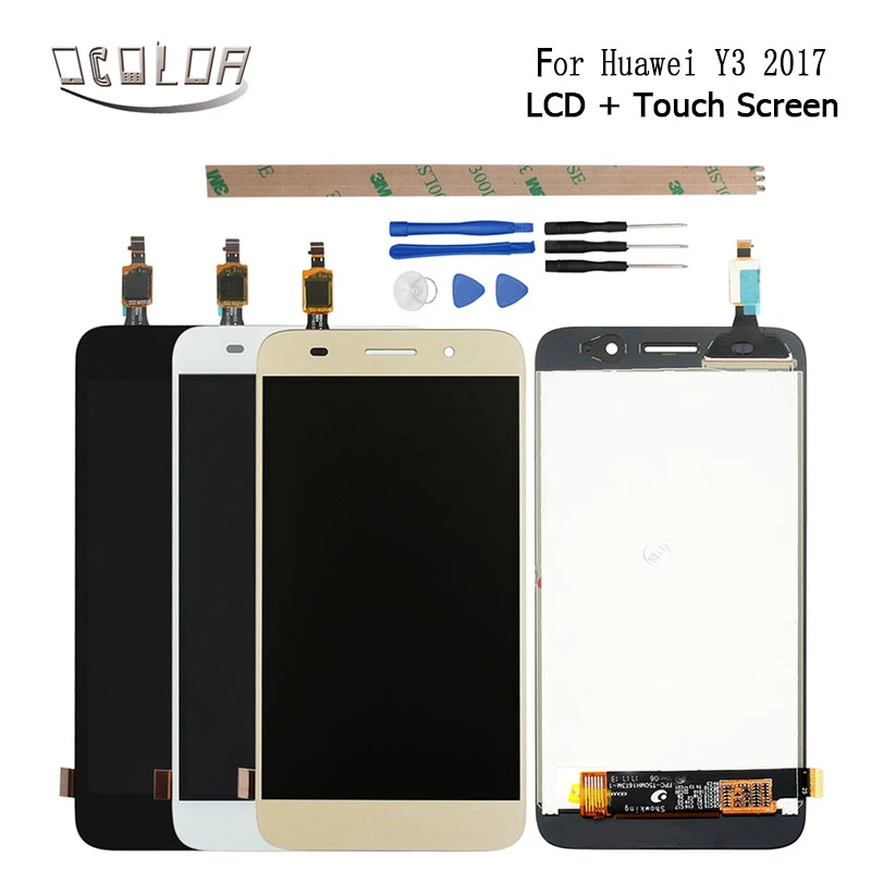 2017 Black Replace The Touch Screen Touch Panel for Huawei Y3 Color : Black