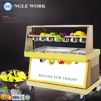 

freezing ice cream machine fry ice machine ice cream rolls fried machine fry pans machine with move wheel
