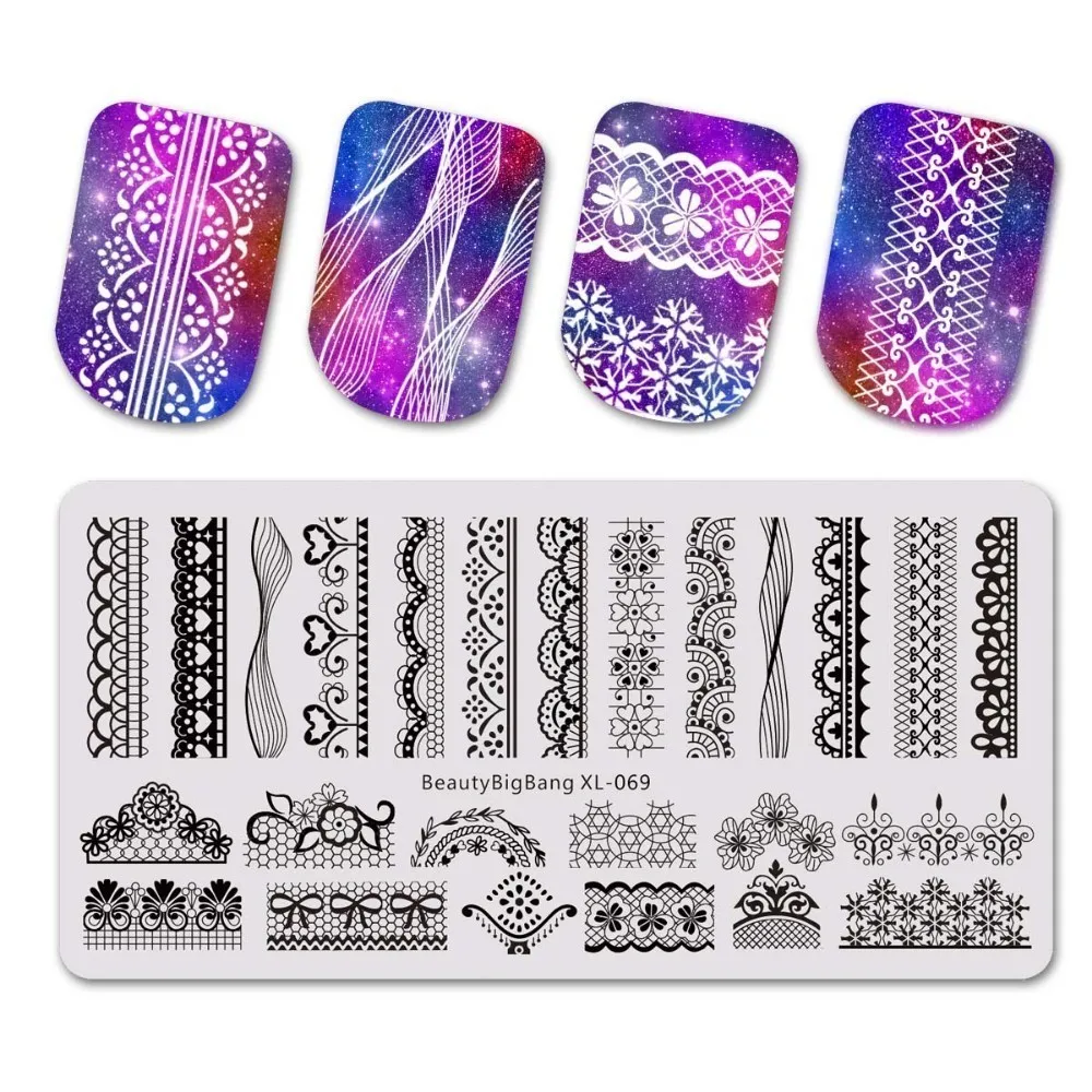 Beautybigbang Stamping Plates New Style Deer Rain Tree River Unicorn Image Template Stainless Steel Nail Art Stamp Plate Stencil - Цвет: 69