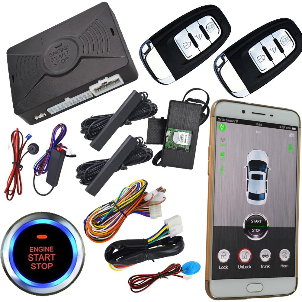 mobile app smart car alarm system with gps online real time tracking