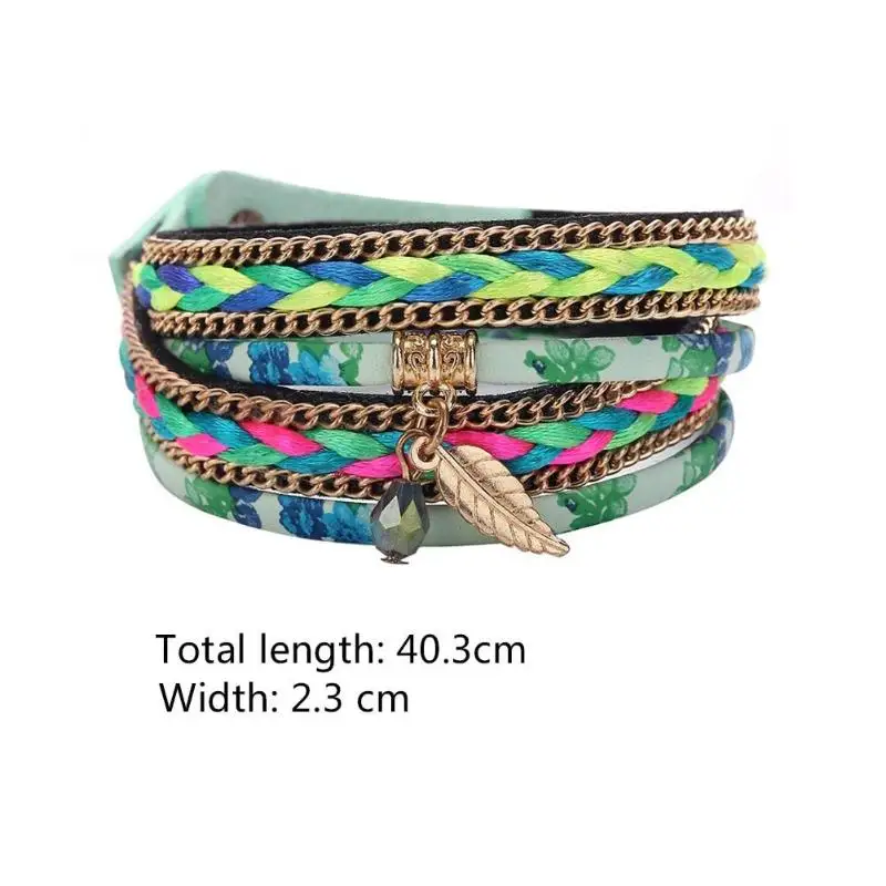 Модные унисекс браслеты ЕВРОПА Кристалл Многослойная обертка сплав ПУ кожа
