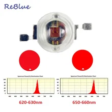 25 шт. ReBlue 3 Вт светодиодный Диод IR 740nm красный светодиод 660nm 630nm 42mil чип 3w-led-диод Высокая мощность диод 3 Вт УФ-светильник бисер лампа для выращивания