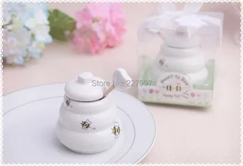 

Free shipping wedding baby shower favor gifts Meant to Bee Ceramic Honey Pot