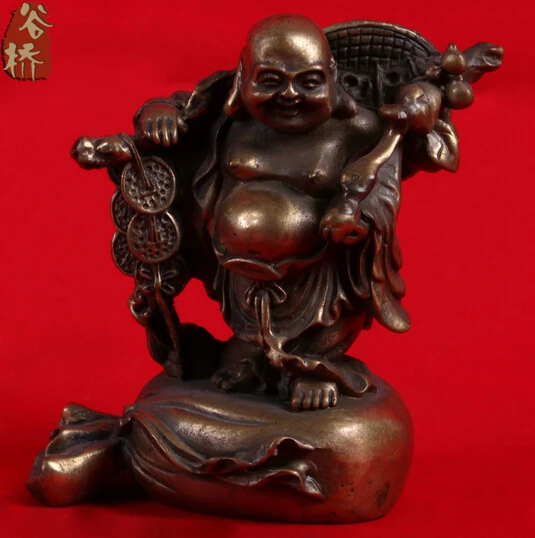 

B0601 417Bronze sculpture, lucky laughing buddha crafts bronze maitreya buddha bronze sculpture, decoration statue