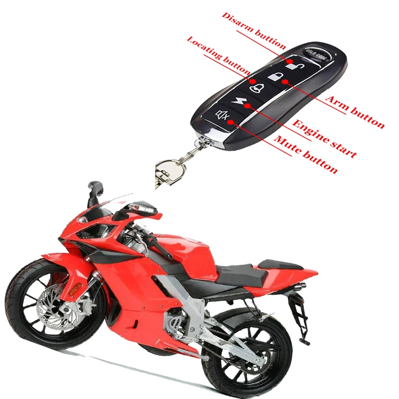 

Motorcycle One Way Alarm Universal Scooter Keyless Entry System Vibration Anti-Theft Protection Burglar Motorbike DC 12V Alarma