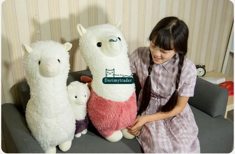 Dorimytrader 31'' 80cm  Lovely Alpaca Toy Large Stuffed Soft Plush Animal Sheep Alpaca Doll 3 Colors Free Shipping DY60916 (26)