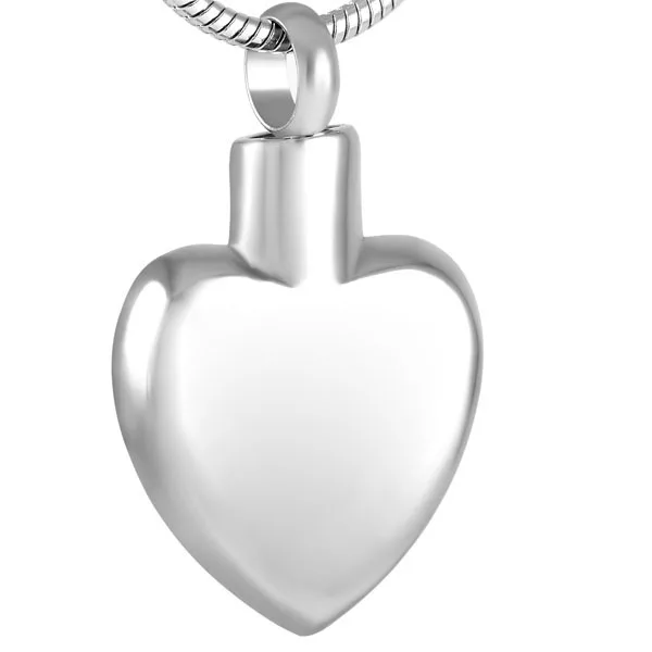 

IJD8466 Blank Plain Heart Stainless Steel Cremation Pendant Necklace Engravable Logo/Name/Message Keepsake memorial Urn Jewelry