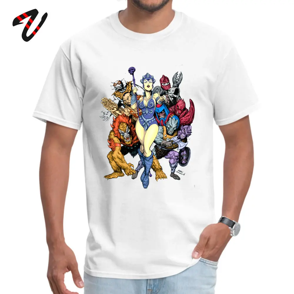 The bad guys of Eternia 100% Cotton Fabric Tees for Men Customized T-Shirt Comics Wholesale Round Neck T-shirts Short Sleeve The bad guys of Eternia19312 white