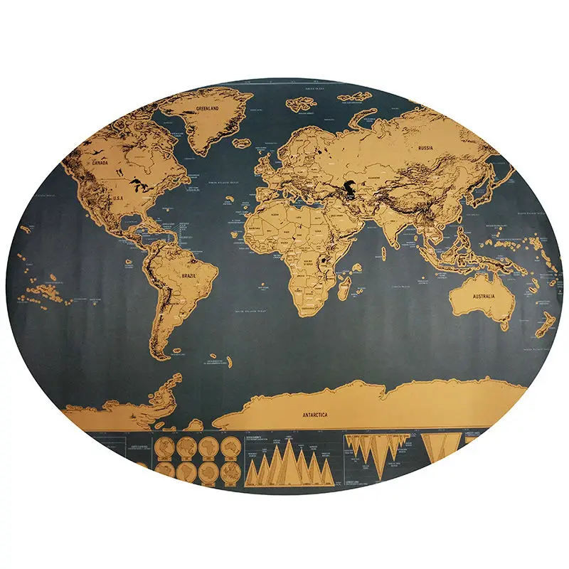 Царапинам Карта Мира 82.5x59.5 см Путешествия Издание Deluxe Сотрите