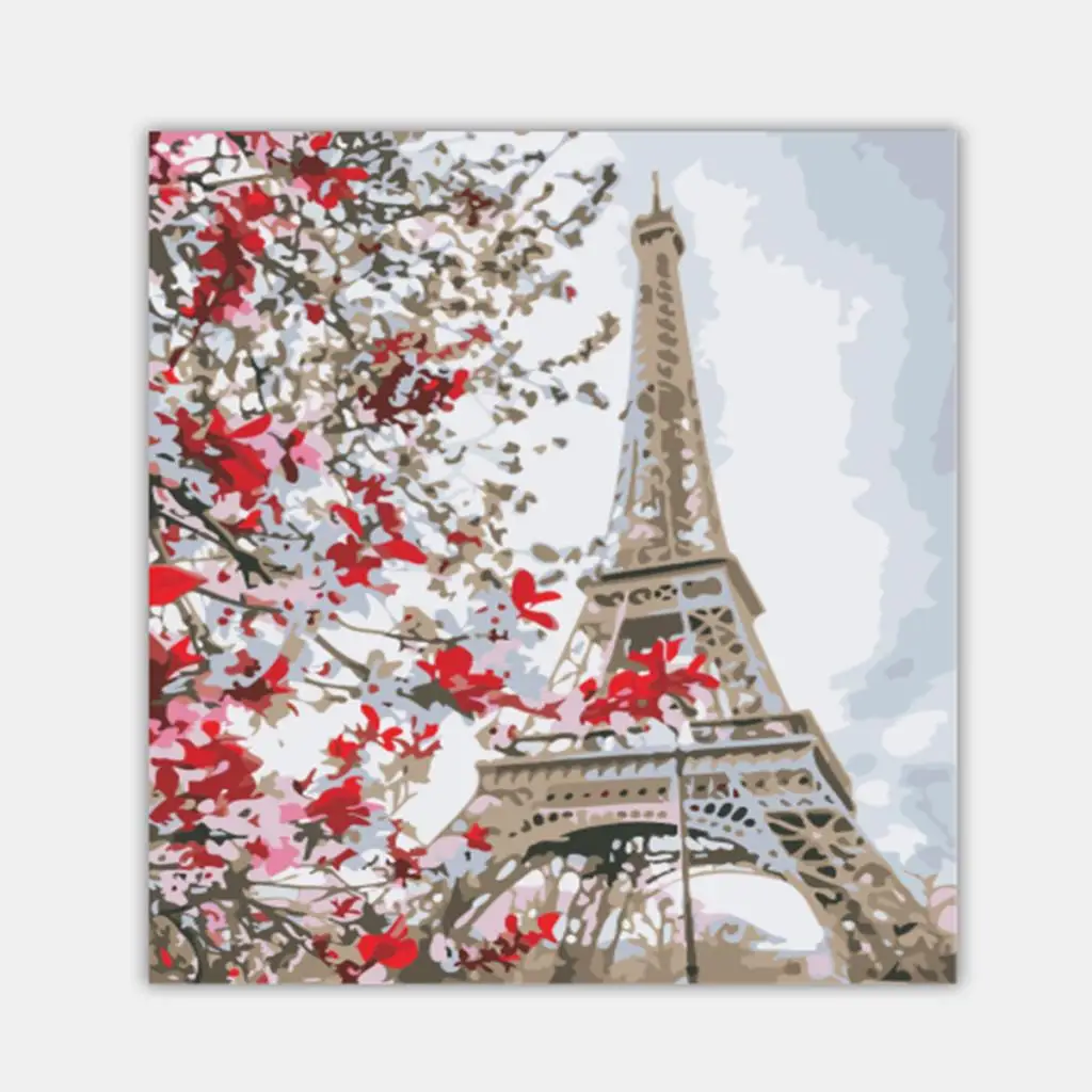 DIY Eiffel Tower Paint By Number Kit Oil Painting On Canvas Art Home Decoration