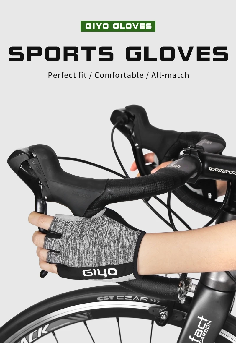 Giyo перчатки для велоспорта с полупальцами из эластичного материала, ветрозащитные перчатки для шоссейных гонок, горного велосипеда, перчатки для велоспорта, рыбалки, бега на открытом воздухе