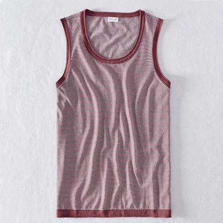 Red Hot Sale Cotton linen Mens Sleeveless Tank Top Solid Muscle Vest Undershirts O-neck Gymclothing Tees Whorl Tops - Color: Red