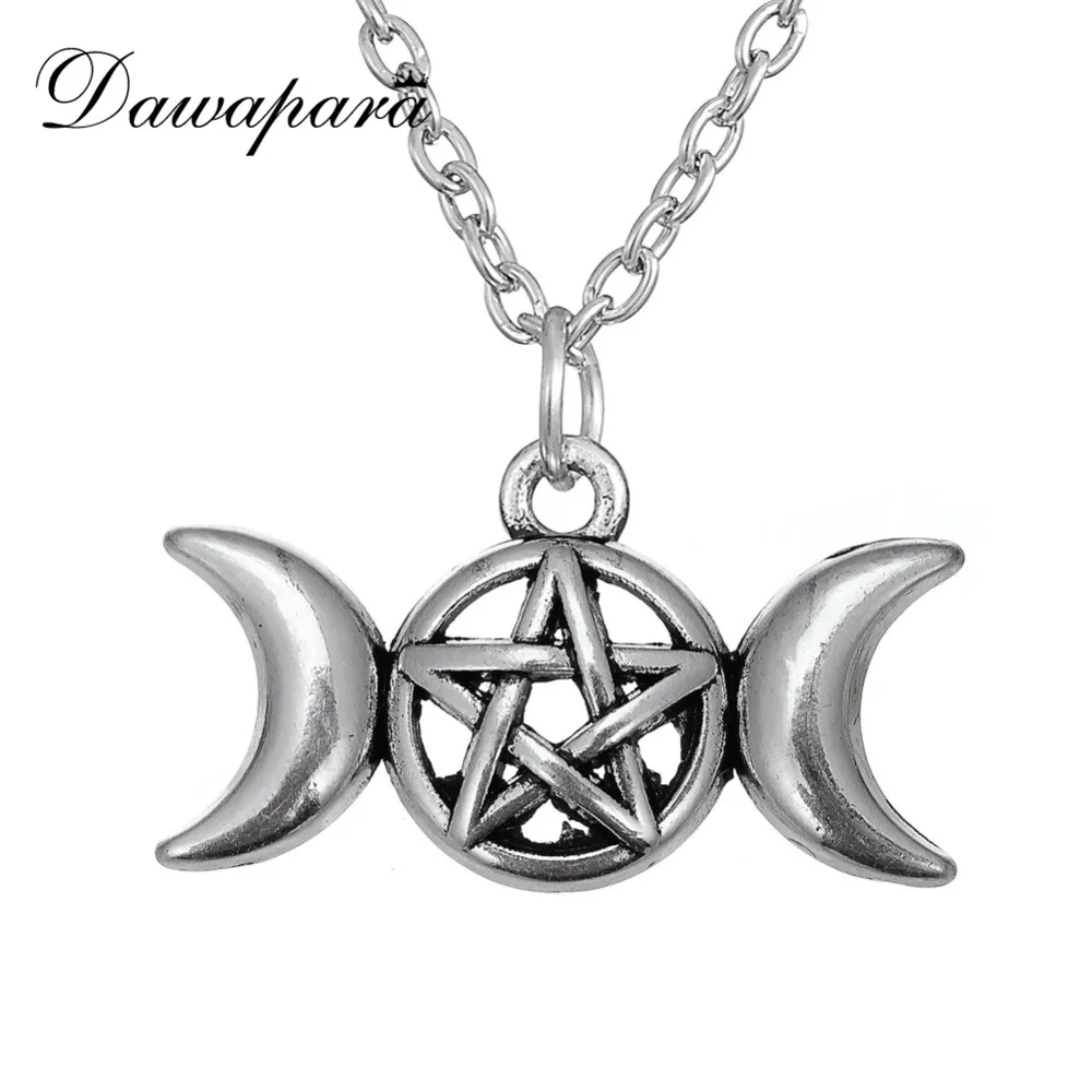 1Pc Moon Star Goddess Pendant Necklace Sweater Beads Chain Jewelry Decoration