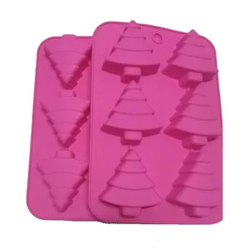 

6 cavity Xmas tree shape silicone mold fondant cake decoration mold ice mold resin clay craft mold DIY tool