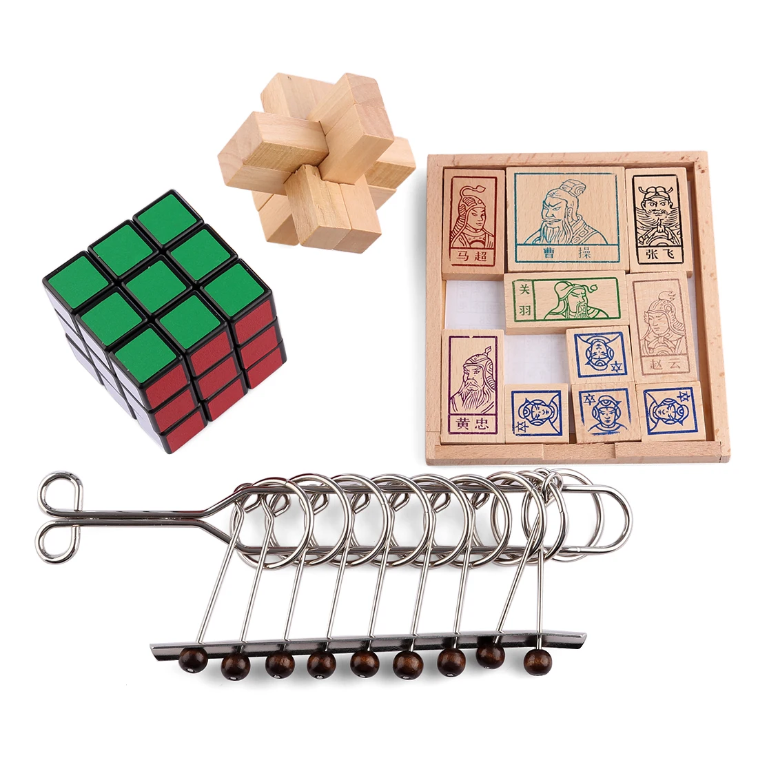 Buy 4Pcs/set Educational Toys with 6Pcs Kong Ming Lock