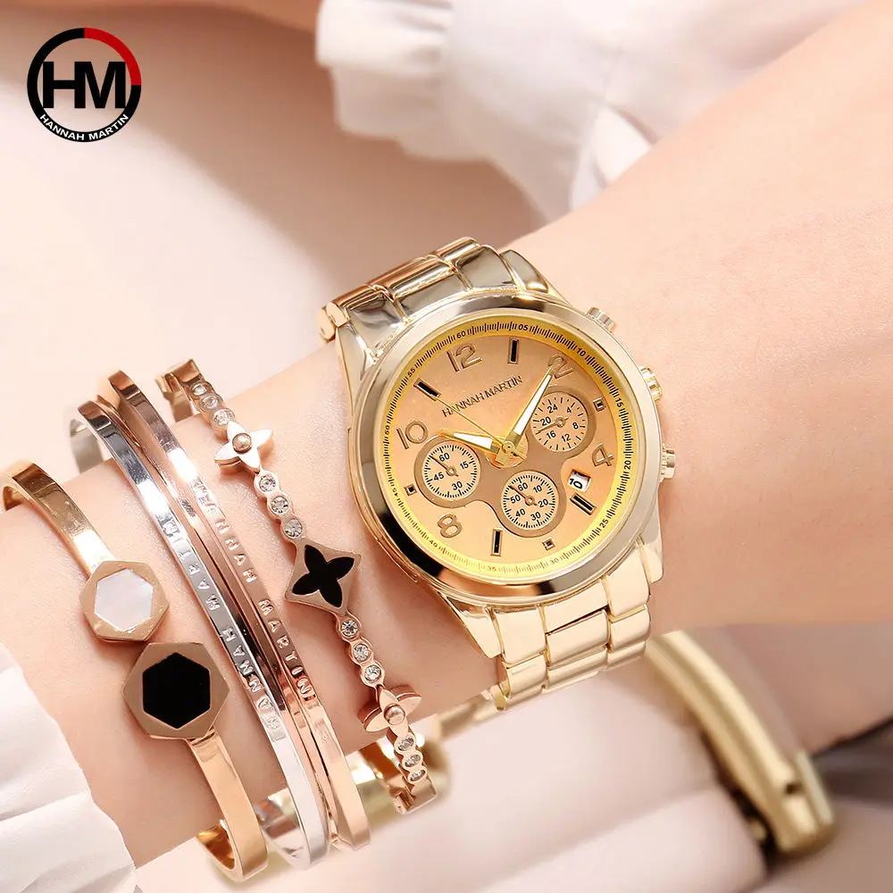 

2019 Women Rose Gold Watches Top Brand Luxury Laides Dress Wristwatch Calendar Fashion Casual Waterproof Quartz Watch for Woman