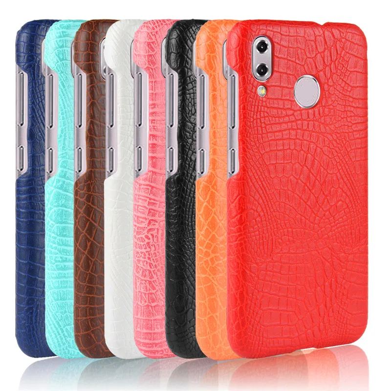 

Zenfone 5Z ZS620KL Case Crocodile Pattern Hard PC+PU Leather Back Cover Hard Case for Asus Zenfone 5Z ZS620KL ZS 620KL Cover