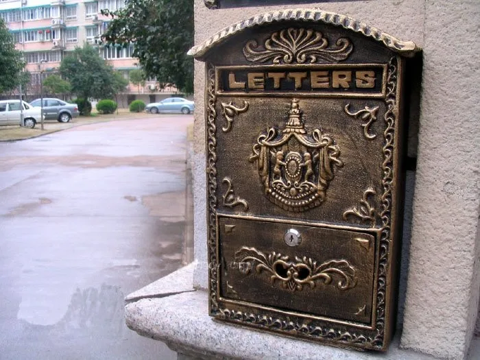 Европейский бронзовый чугунный почтовый ящик, модный винтажный жестяной ящик для газет, почтовый ящик, алюминиевый садовый декоративный почтовый ящик