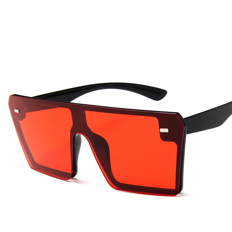 Новая мода негабаритных Квадратные Солнцезащитные очки для женщин LuxuryBrand конструкция с плоским верхом градиент солнцезащитные очки для женщин Для мужчин Óculos UV400 - Цвет линз: Red