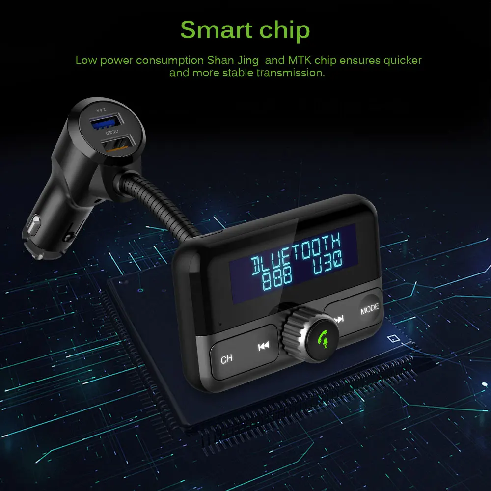 Быстрое Автомобильное зарядное устройство для мобильного телефона Bluetooth многофункциональное автомобильное зарядное устройство 5 V/3A дорожный адаптер для Iphone для планшета Быстрая зарядка