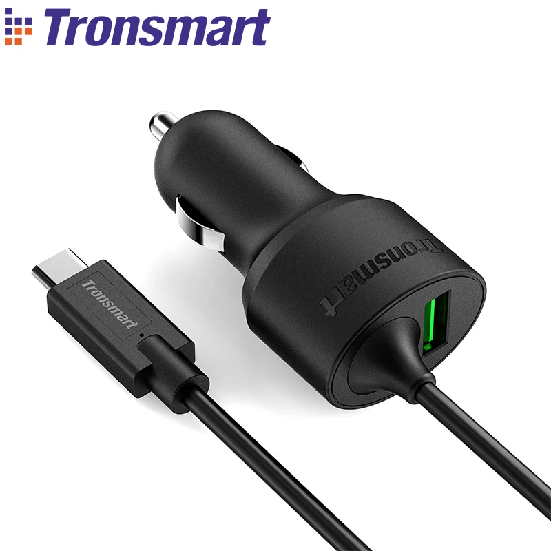 Tronsmart CCTA Быстрая зарядка 3 0 Автомобильное зарядное устройство вольт IQ тип A USB + Тип