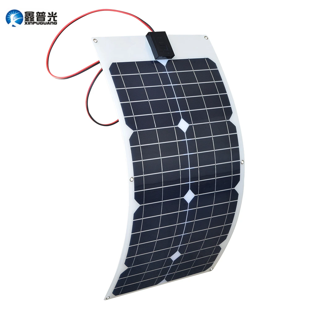 

Xinpuguang 30w Flexible Solar Panel Solar Cells Cell Module DC for Car Yacht Led Light RV Boat 12v Battery Boat Outdoor Charger