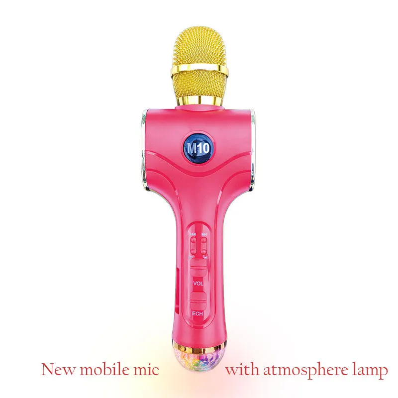 2017 new karaoke wireless microphone with LED atmosphere lamp live mobile sing KTV stereo M10 | Электроника