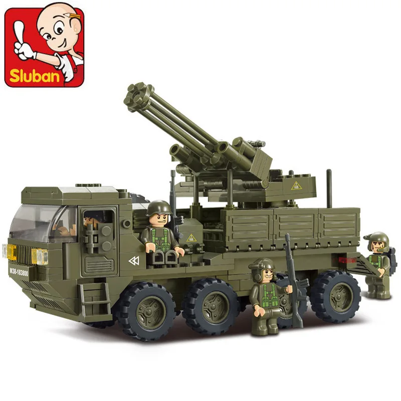 Model building kit compatible with font b lego b font military Transport Vehicle 3D block Educational