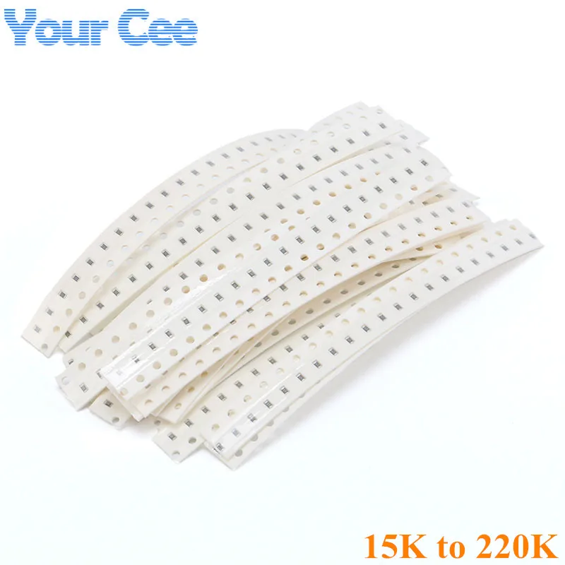420pcs-500pcs 0603 SMD Resistor Kit 0-39R 43-560R 620R-12K 15K-220K 240K-5.1M Electronic Component Assorted Resistance 5% smd resistor smd chip resistor