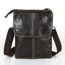 Nesitu Promotion Dark Coffee Vintage 100% Guarantee Real Genuine Leather Cowhide Small Men Messenger Bags Mini Bags #MD-M009